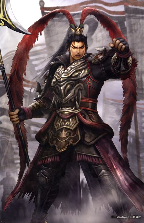 Lu Bu Tattoo, Dynasty Warriors Lu Bu, Chinese Mask Art, Dynasty Warriors Characters, Lu Bu, Sengoku Musou, Kingdom Manga, Dragon Emperor, Barbarian King