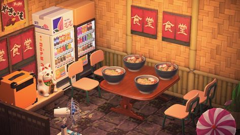 Animal Crossing Japanese Town, Animal Crossing Japanese, Chinese Restaurant Design, Old Japanese House, Japanese Town, Ramen Shop, Animal Crossing Wild World, Animal Crossing Villagers, Sims House Design