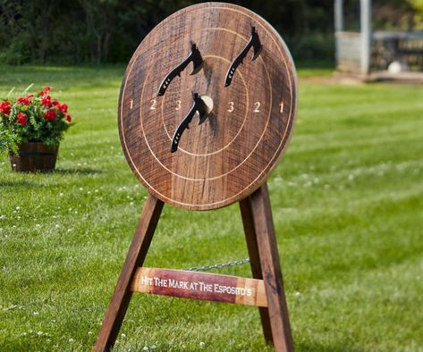 Axe Throwing Target Set Flower Valley, Business Crafts, Archery Range, Target Decor, Camper Build, Target Setting, All Crafts, Training Room, Floor Murals