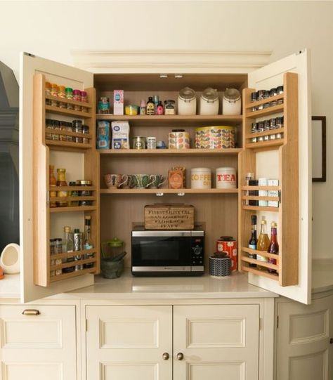 Compact Pantry, 1900s Kitchen, Mini Pantry, Kitchen With Pantry, Humphrey Munson, Pantry Inspiration, Pantry Cupboard, Traditional Kitchen Design, Kitchen Dresser