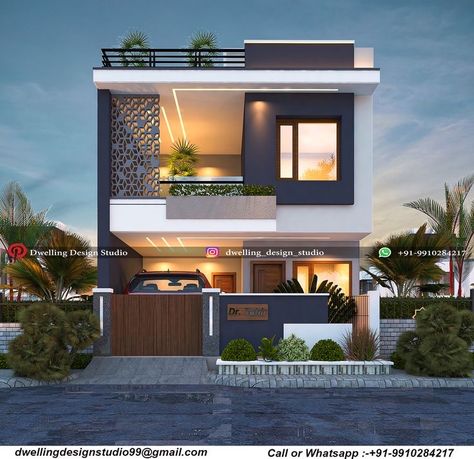 3d Elevation Houses, Bunglow Elevation Modern, 3d Front Elevation, Indian House Exterior Design, House Structure Design, Elevation Ideas, Building Front Designs, 3dsmax Vray, House Front Door Design