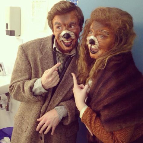 Mr. & Mrs. Beaver Beaver Makeup, Beaver Party, Narnia Makeup, Narnia Play, Legacies Characters, Lion Witch And Wardrobe, Narnia Characters, Beaver Costume, Fantastic Mr Fox Costume