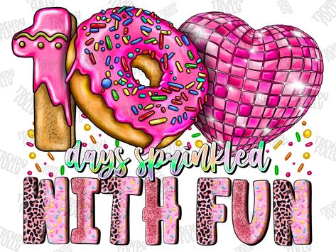 Donuts Png, School Png, Christmas Paintings, 100 Days Of School, Art Club, 100th Day, 100 Days, Png Format, Pencil Drawings