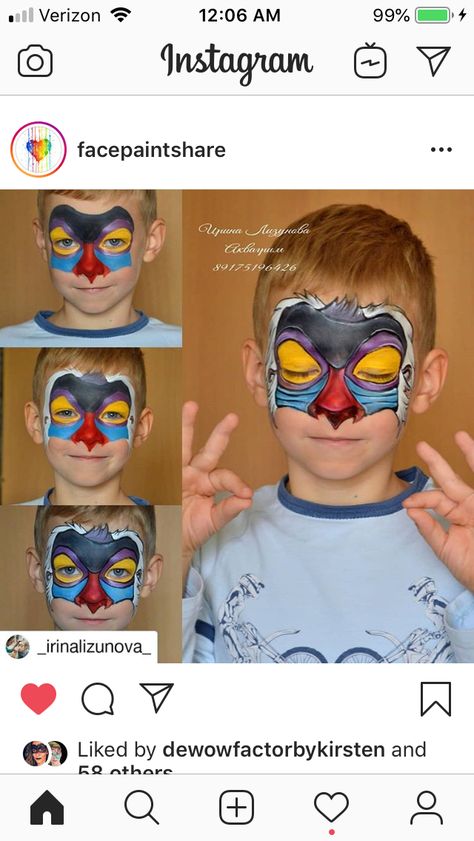 Lion King Face Paint, Halloween Makeup For Kids, Face Painting For Boys, Professional Face Paint, Face Paintings, Boy Face, Face Painting Designs, Kids Makeup, Painting Designs