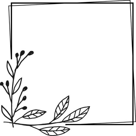 Hand Drawn Borders Simple, Corner Border Designs For Projects, Image Frame Design, Cute Page Borders Design, Phomemo Printables, Drawn Plants, Hand Drawn Border, Corner Border, Corner Borders