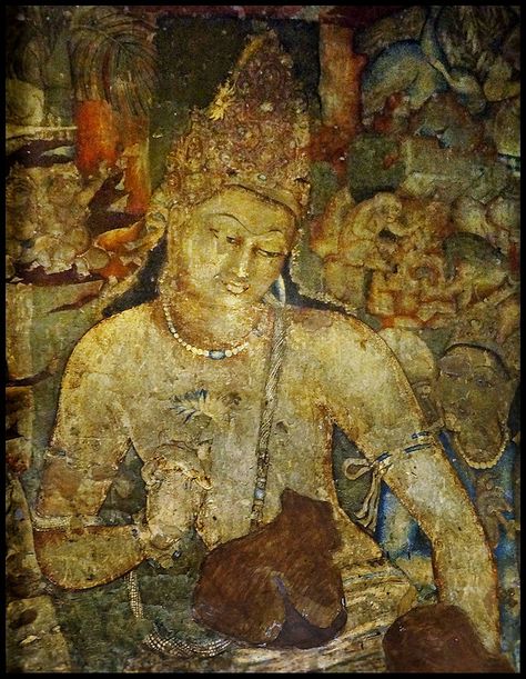 50mm , ISO 3200 Quintessential Padmapani : Ajanta Cave Fresco : Cave No.1 | by Indianature14 Ajanta Caves, Lotus Sutra, Wal Art, Ancient Paintings, History Of India, Buddha Painting, Cave Paintings, Ancient India, Indian Paintings