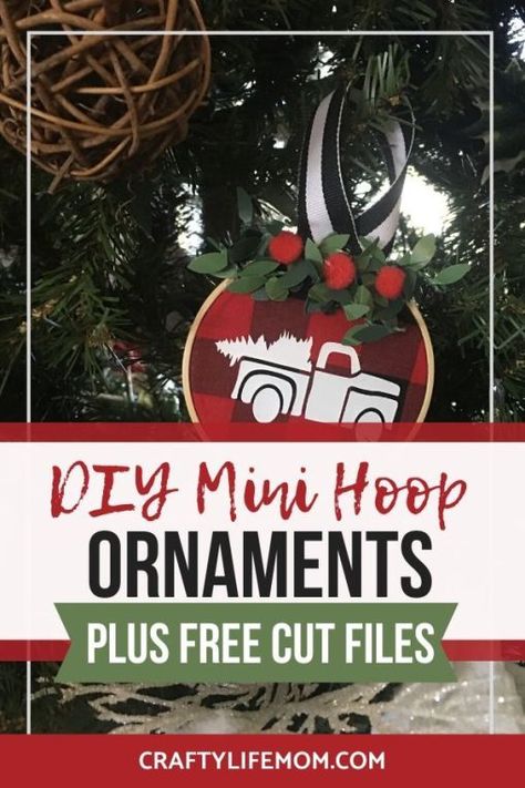 DIY Embroidery Hoop Christmas Ornaments for your tree Diy Mini Embroidery Hoop, Embroidery Hoop Christmas Ornaments, Embroidery Hoop Ornaments, Hoop Ornaments, Embroidery Hoop Christmas, Mini Embroidery Hoop, Diy Vinyl Projects, Diy Doormat, Mini Embroidery