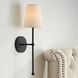 Possini Euro Elena 21" High Matte Black Wall Sconce Vanity Lamp, Black Sconces, Contemporary Wall Sconces, Black Wall Lamps, Modern Wall Lamp, Wall Lamps Bedroom, Deco Salon, Deco Luminaire, Modern Wall Sconces