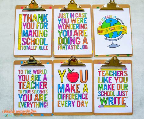 These Six Rainbow Printable Teacher Gifts are perfect for Teacher Appreciation Week or End-of-the-Year gifts. They come with a set of free printable tags that coordinate perfectly. Teacher Printables, Teacher Appreciation Quotes, Teacher Gift Baskets, Coordinates Gift, Teacher Appreciation Printables, Rainbow Printable, Free Printable Tags, Presents For Teachers, Personalised Pens