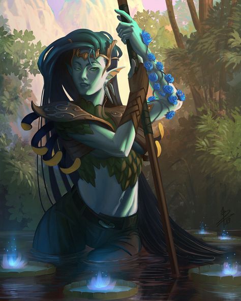 Water Genasi, Character Commission, Pathfinder Character, Fantasy Portraits, Fantasy Races, Dungeons And Dragons Characters, Dnd Art, Fantasy Rpg, Fantasy Inspiration