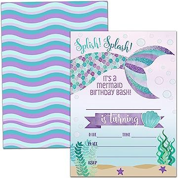 Amazon.com Shopping Cart Mermaid Party Invitations, Pool Wedding, Mermaid Invitations, Mermaid Birthday Invitations, Mermaid Theme Party, Kids Birthday Party Invitations, Splish Splash, Party Celebration, Mermaid Birthday