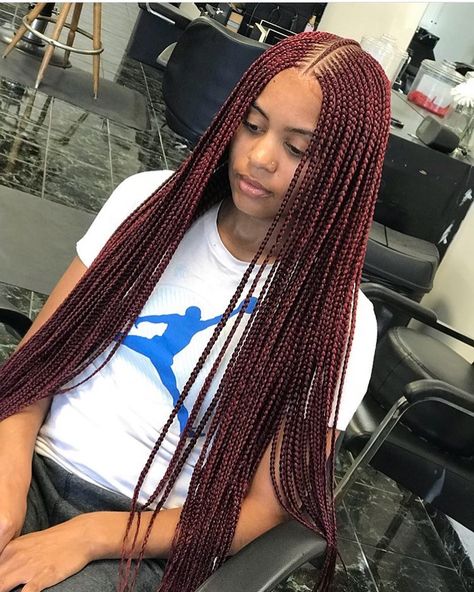 Red Braids, Braids Color, Colored Braids, Cute Braided Hairstyles, Sioux City, Girls Hairstyles Braids, Girls Braids, Ranveer Singh, Braids For Black Women