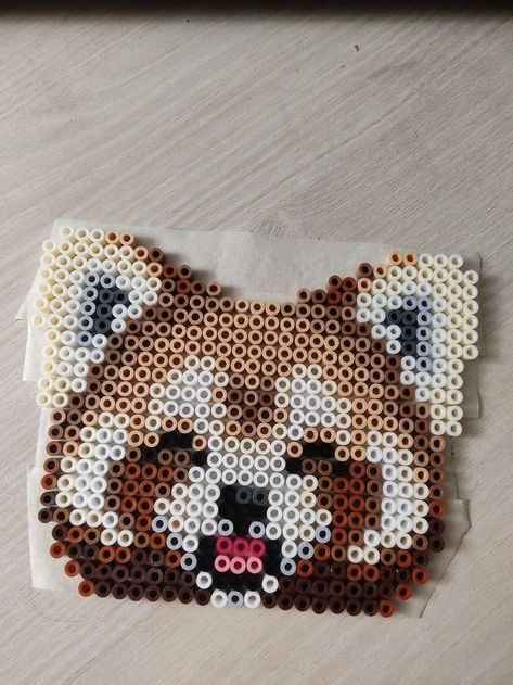 Hama Beads Patterns Animals, Perleplader Ideas Disney, Perler Beads Animals, Hama Pearls Ideas, Big Perler Bead Patterns, Perler Beads Disney, Hama Beads Animals, Hama Art, Panda Head