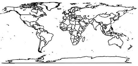 World Map with Countries Black and White Coloring Page - NetArt World Map Coloring Page, Free Printable World Map, Blank World Map, Poppy Coloring Page, World Map With Countries, World Map Printable, Blank Coloring Pages, About Blank, Skull Coloring Pages