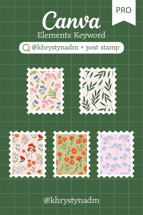 Canva Elements Keyword for Postage stamp miricanvas #canvaillustration #canvatemplate #canvas #canvabauhaus #backgroundelement Canva Sticker Ideas, Canva Botanical Elements, Canva Sets, Canva Stickers, Canva Tricks, Canva Guide, Pattern Leaves, Postage Stamp Design, Keyword Elements Canva