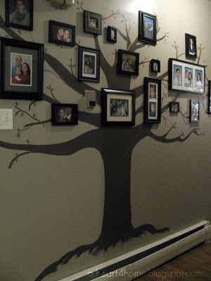 Great Family Tree Mural Idea Wall Fireplaces, Family Tree Mural, Wall Tree, Tree Wall Murals, Tree Mural, Charcoal Drawings, Family Tree Wall, Style Deco, Style At Home