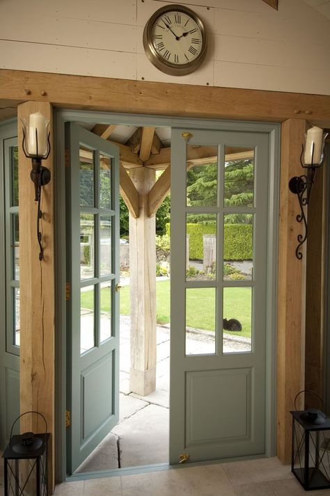 Painted Window Frames, Border Oak, Oak Frame House, Cottage Door, Beautiful Houses, Kitchen Doors, Beautiful Doors, French House, Painted Doors