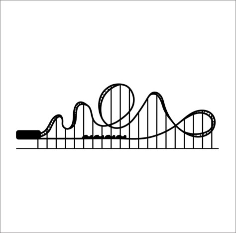 Rollar Coasters Drawing Simple, Small Roller Coaster Tattoo, Life Is A Rollercoaster Tattoo, Theme Park Doodles, Roller Coaster Clipart, Roller Coaster Svg, Roller Coaster Doodle, Roller Coaster Tattoo Minimalist, Rollercoaster Doodle