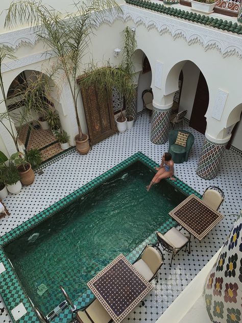 Girl in a pool in a Marrakech Riad, colors, blue, pool, girl in a pool, Marrakech, Riad Marrakech Morocco Riad, Marrakesh Instagram Pictures, Riad Aesthetic, Marrakech Morocco Outfit, Marrakesh Riad, Marrakesh Aesthetic, Marrakech Aesthetic, Marrakech Morocco Aesthetic, Riad Morocco