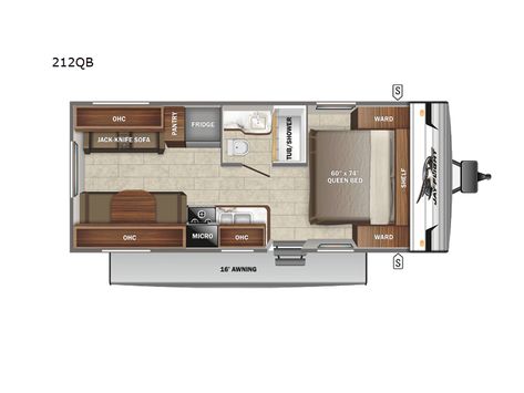 New 2023 Jayco Jay Flight SLX 8 212QB Travel Trailer at Len's RV Sales & Service | Brighton, ON | #LN868 Jayco Travel Trailers, Glass Cabinet Door, Roof Ladder, Classic Cottage, Bed Shelves, Tub Surround, Cottage Interior, Tub Shower Combo, Tub Shower