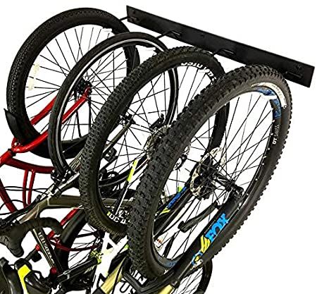 AmazonSmile : 4 Bike Rack for Garage - Solid Steel Extra Heavy Duty BLAT Bike Rack - Garage Wall Mount : Sports & Outdoors Bike Wall Storage, Indoor Bike Storage, Bike Rack Garage, Bike Storage Solutions, Bike Wall Mount, Bike Hanger, Wall Storage Systems, Bike Storage Rack, Bike Wall