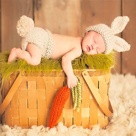 Baby Bunny Costume, Diy Newborn Photography Props, Baby Bunny Outfit, Diy Newborn Photography, Crochet Baby Costumes, Baby Kostüm, Baby Fotografie