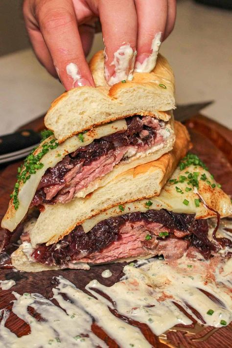 Peter Luger Sliced Steak Sandwich - Over The Fire Cooking Best Steak Sandwich, Peter Luger, Different Cuts Of Beef, Over The Fire Cooking, Strip Steaks, Steak Sandwich Recipes, Ny Strip Steak, Tenderloin Steak, Prepared Horseradish