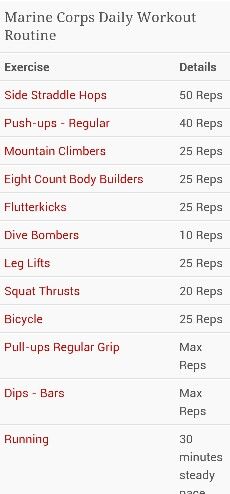 Marine Daily Workout.. Ooh rah! Marine Corps Basic Training, Marines Workout, Marine Corps Workout, Military Workout Plan, Marine Workout, Marine Training, Military Fitness, Army Workout, Military Workout