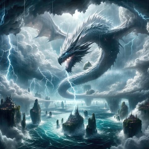 Dragon Sky, Dragon Photo, Dark Wolf, Elemental Dragons, Tiger Dragon, Mythical Animal, Sea Dragon, Art Sea, Dragon Pictures