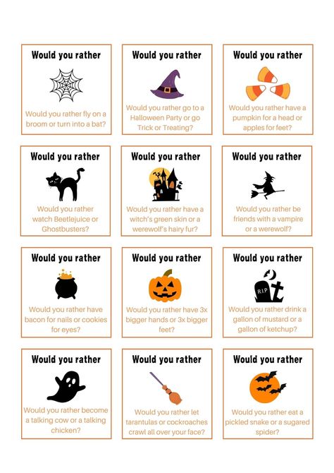 70 Awesomely Spooky Halloween Would You Rather Questions October Would You Rather Questions, Halloween Would You Rather For Adults, Halloween Would You Rather For Kids, Would You Rather Halloween, Halloween Would You Rather, Halloween Self Care, Halloween Activities For Teens, Halloween School Activities, Fall Poems