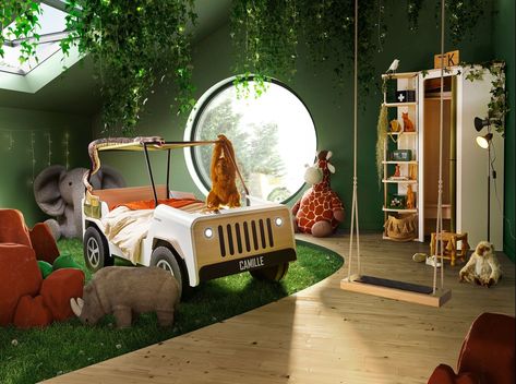 Podcast : meubles et design durables avec Jérôme Loiseau de Gautier - Côté Maison Jungle Bedroom, Kids Single Beds, Safari Room, Ideas Habitaciones, Jungle Room, Baby Boy Room Decor, Toddler Boys Room, Baby Room Inspiration, Car Bed