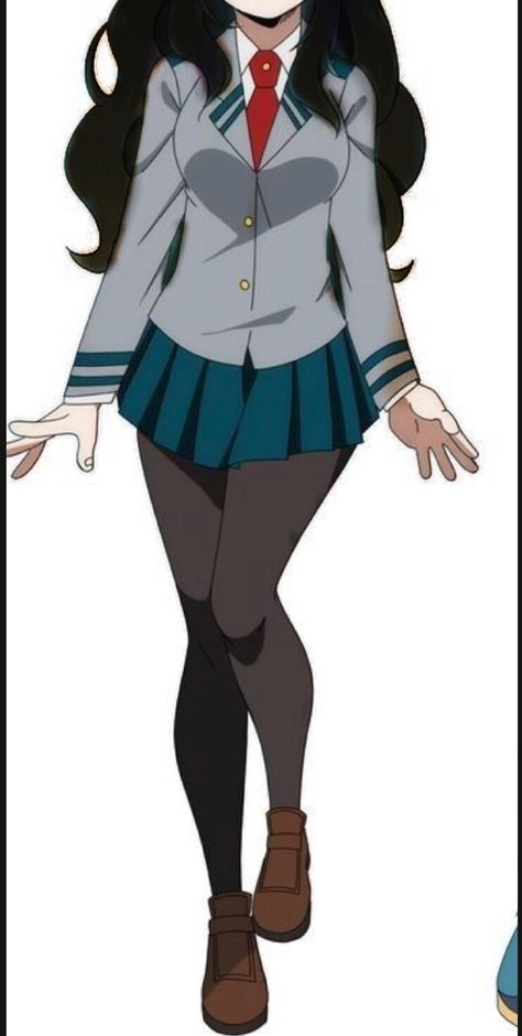 Tsuyu Asui Casual Outfit, Mha Ua Pe Uniform, Mha Female Uniform, Mha Outfits Ideas, Mha Dr Hero Costumes, Mha Ua Training Uniform, Ua Cheer Uniform Bnha, Bnha Oc Outfit, Mha Oc Uniform