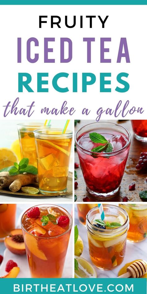 Healthy Iced Tea, Fuze Tea, Healthy Teas Recipes, Iced Tea Recipes Homemade, Homemade Iced Tea, Sweet Tea Recipes, Iced Drinks Recipes, Tea Drink Recipes, Fresh Fruit Recipes