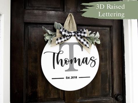 Welcome Wood Sign, Hospital Door Hangers, Welcome Signs Front Door, Monogram Door Hanger, Wood Door Hanger, Welcome Door Signs, Summer Door Hanger, Porch Welcome Sign, Established Sign