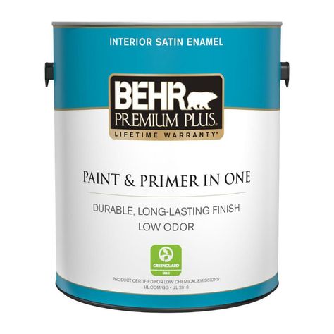 Best Interior Paint Options According to Happy DIYers: Behr Premium Plus Home Depot Paint, Behr Premium Plus, Cabinet Trim, Best Interior Paint, Behr Paint, Paint Primer, Riesling, Paint Samples, Enamel Paint