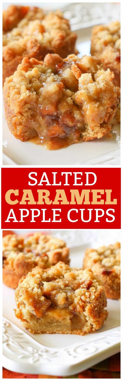 Salted Caramel Apple Cups - The Girl Who Ate Everything Apple Cups, Amazing Pies, Kids Desserts, Weight Watcher Desserts, The Girl Who Ate Everything, Apple Cup, Pudding Cups, Healthy Vegan Snacks, Low Carb Dessert