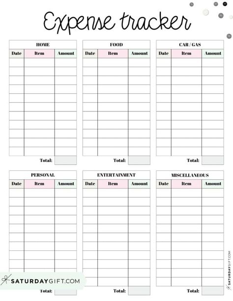 Expense Tracker Printable with Categories Expense Tracker Categories, Daily Expenses Template, Daily Expense Tracker Printable Free, Budget Categories Printable, Expenses Tracker Template, Financial Planner Printables Free, Expenditure Tracker, Budgeting Notebook Ideas, Savings Tracker Printable Free