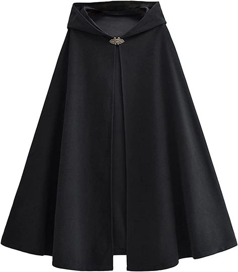 Amazon.com: Arjungo Women's Gothic Hooded Open Front Poncho Renaissance Witch Cape Halloween Costumes Outerwear : Clothing, Shoes & Jewelry Rave Club Outfits, Cape Halloween Costumes, Witch Cape, Open Front Poncho, Estilo Dark, Cape Costume, Cape Fashion, Fancy Shirt, Black Poncho