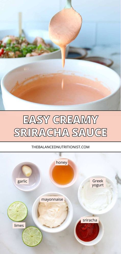 Discover the best sriracha sauce for your burgers, tacos, or seafood dishes with this healthy sriracha mayo recipe. Make this sriracha mayo greek yogurt dip with mayo, a hint of sweetness, greek yogurt, and lime. This sauce is a delight on fish and shrimp. The quick yogurt sriracha dressing is not only healthy but also sweet and spicy, offering a perfect balance of flavors! Sriracha Recipes Healthy, Creamy Sriracha Sauce, Sriracha Dressing, Sriracha Mayo Recipe, Sriracha Mayo Sauce, Greek Yogurt Dip, Sriracha Recipes, Greek Yogurt Sauce, Greek Yogurt Dips