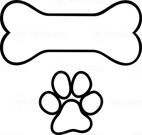 Dog Paws Drawing, Dog Bone Drawing, Paw Template, Dog Paw Drawing, Paw Drawing, Pets Preschool Theme, Puppy Paw Prints, Png Illustration, Dog Frames