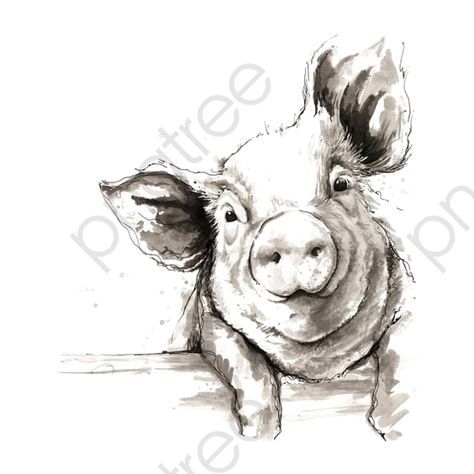 Pig Sketch, Pig Tattoo, Pig Drawing, Charlotte's Web, Pig Art, Farm Logo, Pig Cartoon, Farm Art, Flying Pig