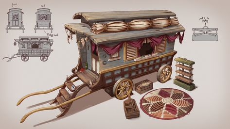 Fantasy Shop, Props Concept, Environment Props, Disney Concept Art, Fortune Teller, Prop Design, Coloring Book Art, Vehicle Design, Environment Concept Art