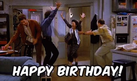 Happy Birthday Seinfeld GIF - HappyBirthday Seinfeld HappyDance - Discover & Share GIFs Seinfeld Birthday Quotes, Seinfeld Birthday Party, Seinfeld Birthday, Happy Birthday Dad Funny, Gif Happy Birthday, Happy Birthday Humorous, Seinfeld Funny, Seinfeld Quotes, Happy Birthday Gif