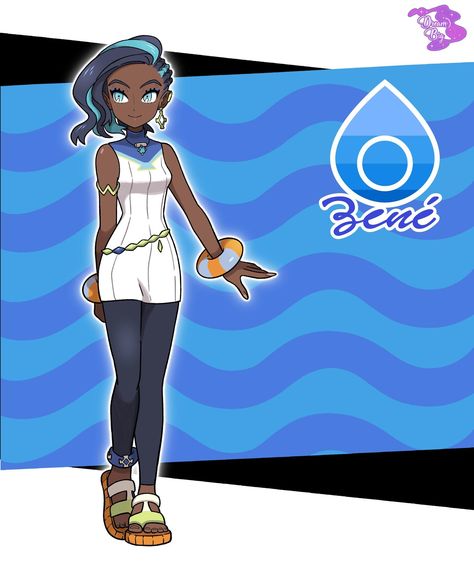 Nessa Pokemon, Pokemon Gym Leaders, Pokemon Rpg, Pokemon Regions, Pokemon Oc, Gym Leaders, Pokemon Comics, New Pokemon, Game Character Design