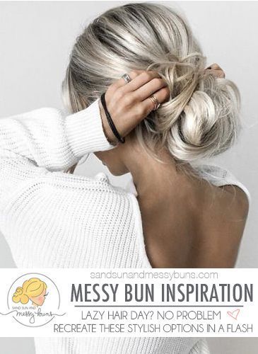 Messy bun hair inspiration. For those days when you're feeling lazy and want a simple style! #messybun #messybuns | Sand Sun & Messy Buns Chignon Hair, Messy Buns, Bob Hair, 짧은 머리, Hair Envy, Hair Dos, Messy Hairstyles, Messy Bun, Ombre Hair