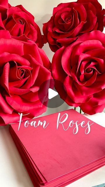 DIY & Tutorials Giant Flowers | Alina Zadorozhna on Instagram: "Tutorial about materials, shaping and coloring on my YouTube channel, link in bio🌸 #giantflowers #foamflowers #giantrose #giantroses #foamroses #paperflowers #papercraft #paperflorist #crepepaperflowers #paperflorist #flowermaking #flowermaking #flowermakingclasses" Flower Foam Diy, Giant Paper Flower Tutorial, How To Make Foam, Giant Flowers Diy, Rose Diy, Giant Roses, Rose Crafts, Foam Roses, Instagram Tutorial