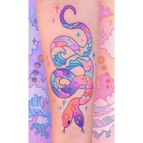 All Posts • Instagram Pastel Tattoo, Instagram Tattoos, M Tattoos, Funky Tattoos, Cartoon Character Tattoos, Kawaii Tattoo, Bff Tattoos, Spooky Tattoos, Cute Snake