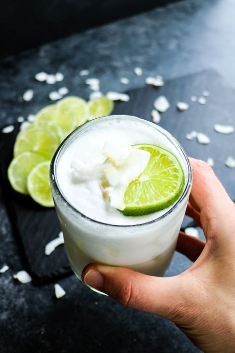 The BEST Coconut Margarita Recipe | Frozen OR On-the-Rocks Coconut Lime Margarita, Blended Margarita Recipe, Coconut Margarita Recipe, Blended Drink Recipes, Coconut Tequila, Raspberry Margarita, Coconut Margarita, Margarita Salt, Margarita On The Rocks