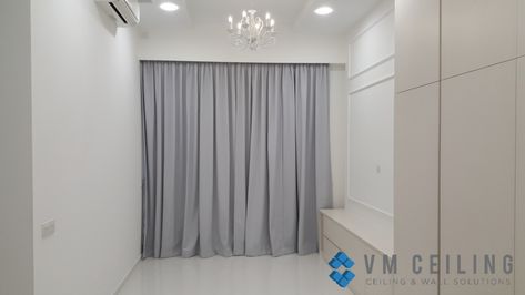 Pelmet - VM False Ceiling Singapore Partition Wall Contractor Window Pelmets, Curtain Box, Curtain Pelmet, Air Conditioner Units, Curtain Rails, Partition Wall, False Ceiling, Exterior Lighting, Basic Shower Curtain