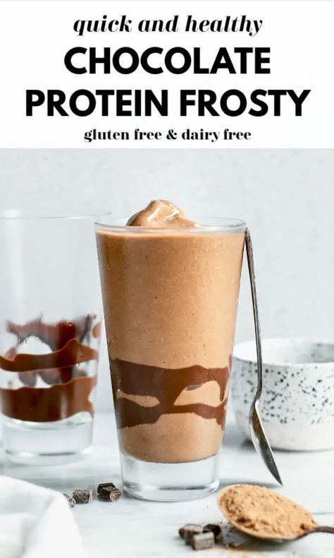 Chocolate Frosty Recipe, Protein Frosty, Healthy Frosty, Copycat Wendy's Frosty Recipe, Hot Chocolate Protein, Wendys Frosty Recipe, Healthiest Protein Powder, Chocolate Protein Smoothie, Mocha Fudge